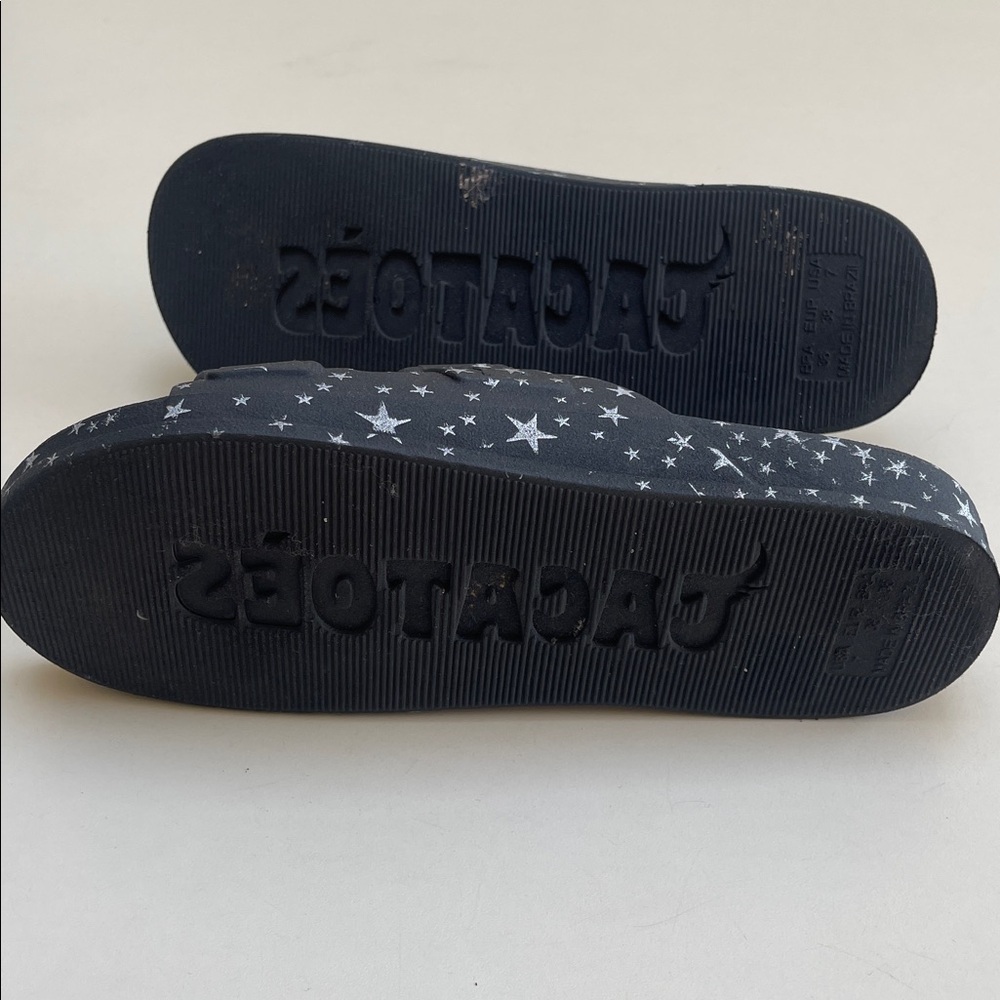 CACATOES Starry Black Sandals Astromelia Cockatoo Flat Sandals - Silver  SIZE 7 - Picture 9 of 10